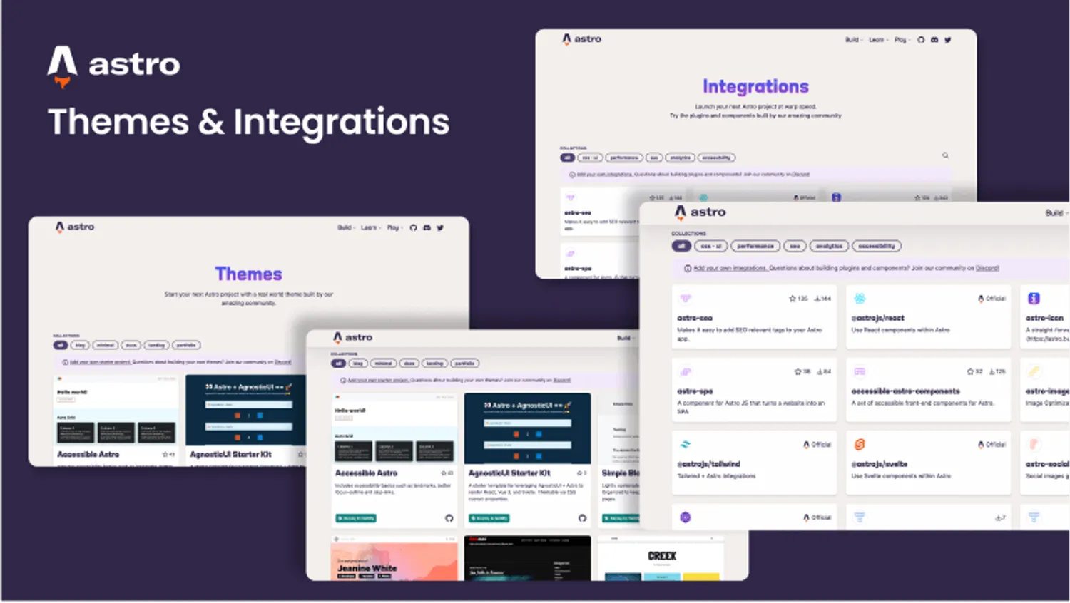 Astro Themes and Integrations Catalog