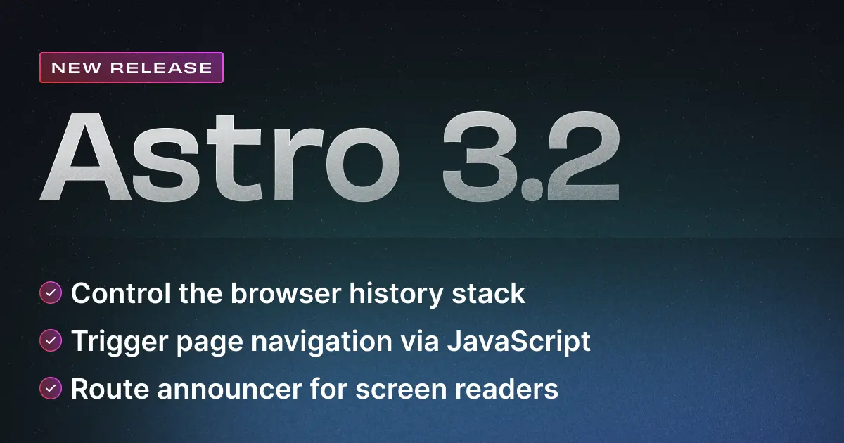 Astro 3.2: View Transitions improvements | Astro