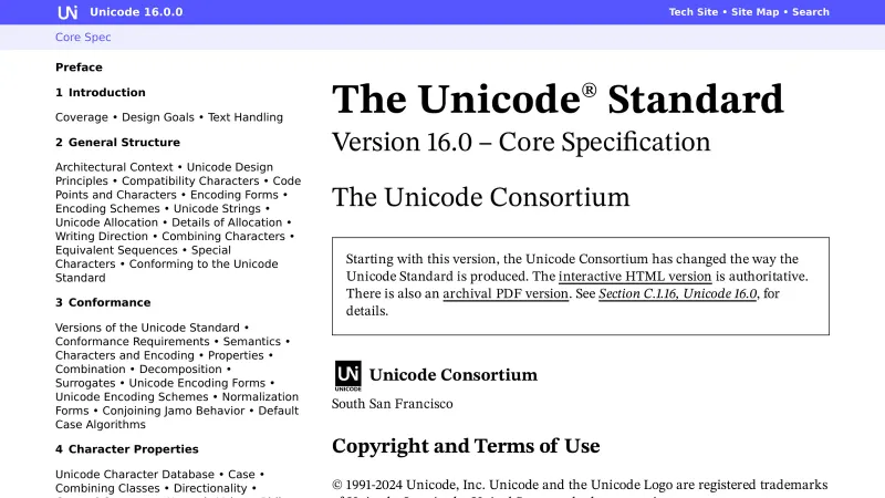 The Unicode Standard Version 16.0 -- Core Specification, The Unicode Consortium.