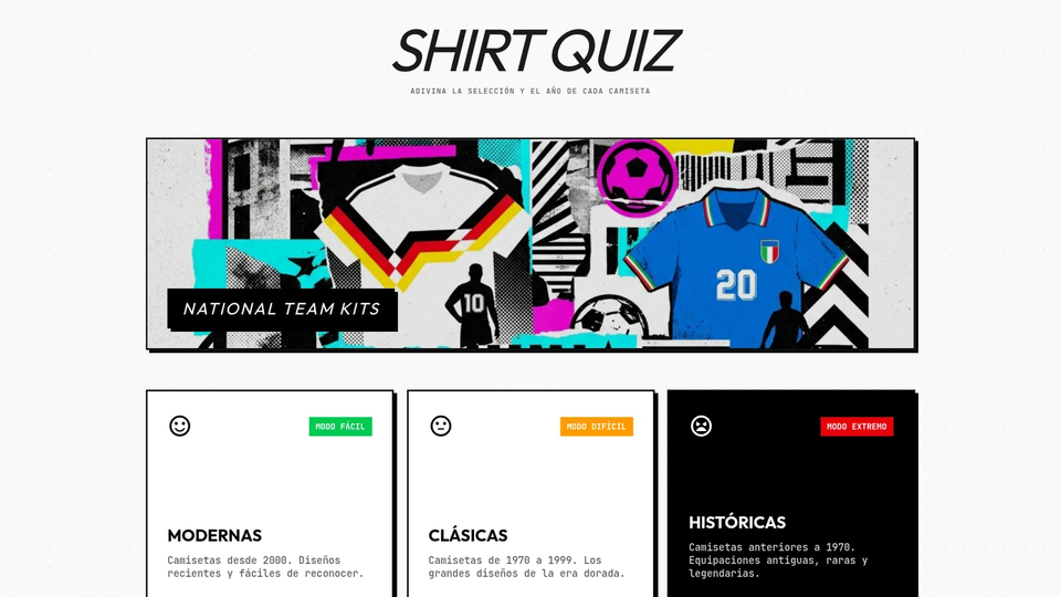 Shirt Quiz - Guess the national team and the year of each jersey