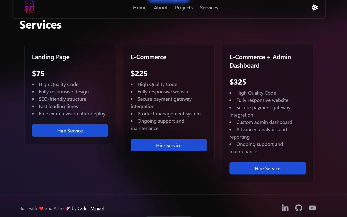 Simple Portfolio Template Astro