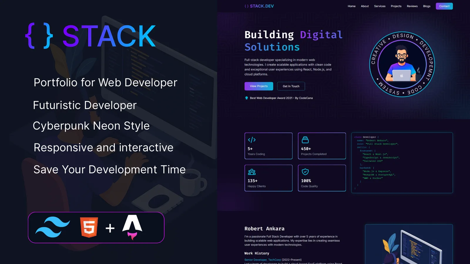 Stack - Portfolio Template for Web Developer | Astro