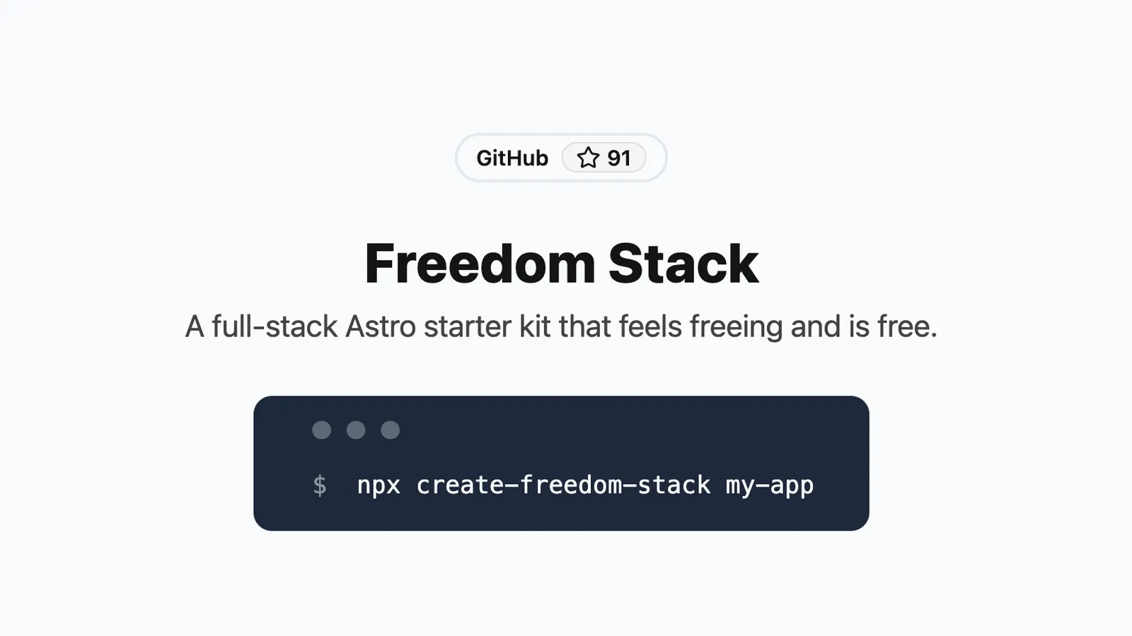 Freedom Stack - Full-stack Starter Kit | Astro