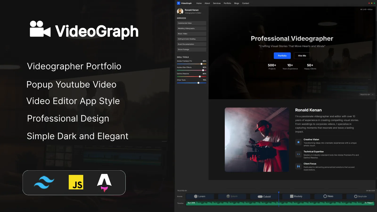 VideoGraph - Videographer Portfolio Template | Astro